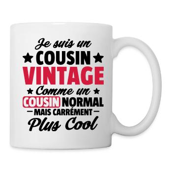 cousin vintage / cadeau humour cousin - Mug blanc - blanc - Droite