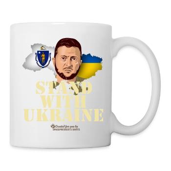 Ukraine Massachusetts Selenskyj T-Shirt Design - Tasse - Weiß - Rechts