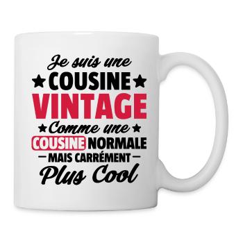 cousine vintage / cadeau humour cousine - Mug blanc - blanc - Droite