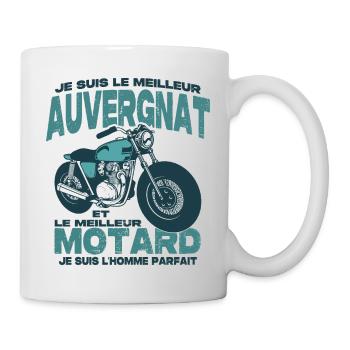 Le meilleur motard et le meilleur auvergnat - Mug blanc - blanc - Droite