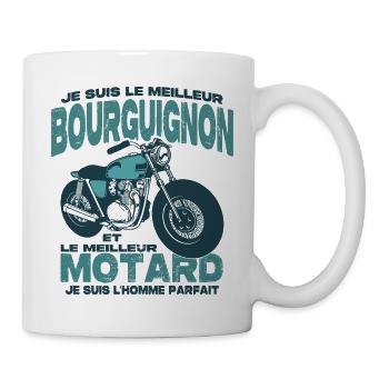 Le meilleur motard et le meilleur bourguignon - Mug blanc - blanc - Droite