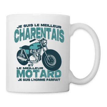 Le meilleur motard et le meilleur charentais - Mug blanc - blanc - Droite
