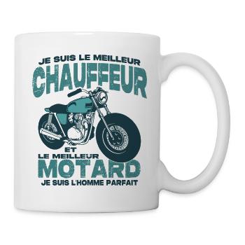 Le meilleur motard et le meilleur chauffeur - Mug blanc - blanc - Droite