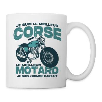 Le meilleur motard et le meilleur corse - Mug blanc - blanc - Droite