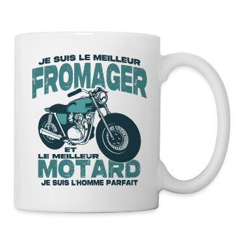 Le meilleur motard et le meilleur fromager - Mug blanc - blanc - Droite