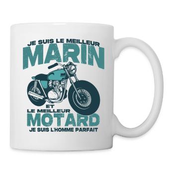 Le meilleur motard et le meilleur marin - Mug blanc - blanc - Droite