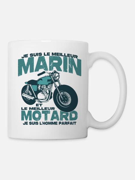 Le meilleur motard et le meilleur marin - Mug blanc - blanc