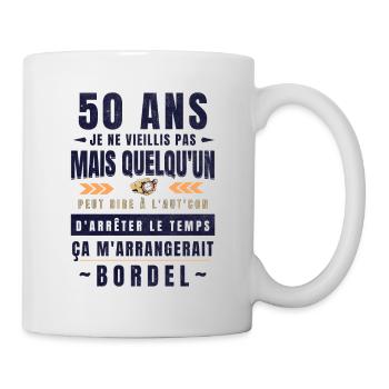 50 Ans Anniversaire | T-shirt 50 ans Cadeau Humour - Mug blanc - blanc - Droite