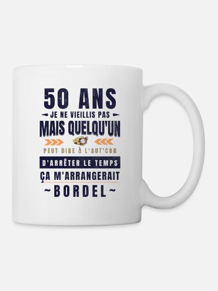 50 Ans Anniversaire | T-shirt 50 ans Cadeau Humour - Mug blanc - blanc