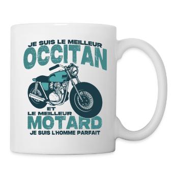 Le meilleur motard et le meilleur occitan - Mug blanc - blanc - Droite