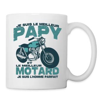 Le meilleur motard et le meilleur papy - Mug blanc - blanc - Droite