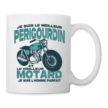 Le meilleur motard et le meilleur perigourdin - Mug blanc - blanc - Droite