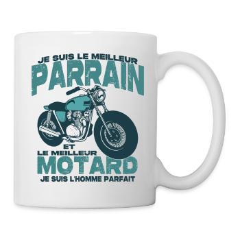 Le meilleur motard et le meilleur parrain - Mug blanc - blanc - Droite