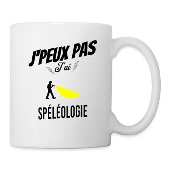 J'peux pas j'ai spéléologie - Mug blanc - blanc - Droite