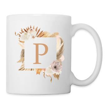 Design personnalisable, monogramme, lettre P - Mug blanc - blanc - Droite