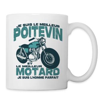 Le meilleur motard et le meilleur poitevin - Mug blanc - blanc - Droite