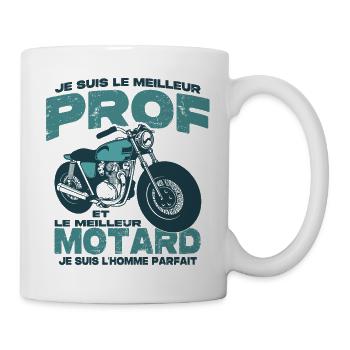 Le meilleur motard et le meilleur professeur - Mug blanc - blanc - Droite