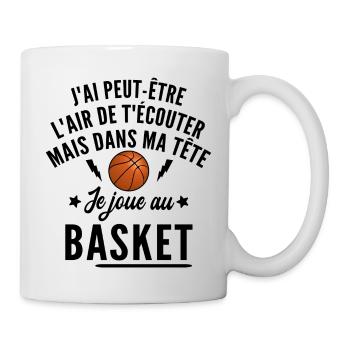 dans ma tête je joue au basket / humour basket - Mug blanc - blanc - Droite