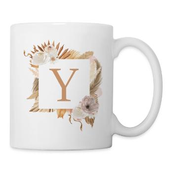 Personalisierbares Design, Monogramm, Buchstabe Y - Tasse - Weiß - Rechts