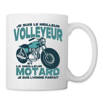 Le meilleur motard et le meilleur volleyeur - Mug blanc - blanc - Droite