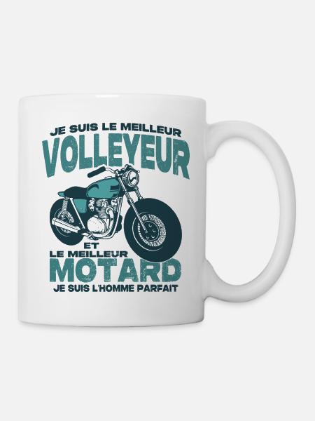 Le meilleur motard et le meilleur volleyeur - Mug blanc - blanc