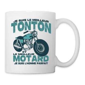 Le meilleur motard et le meilleur tonton - Mug blanc - blanc - Droite