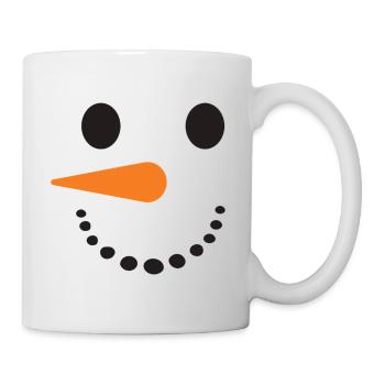 Schneemann Gesicht - Tasse - Weiß - Rechts