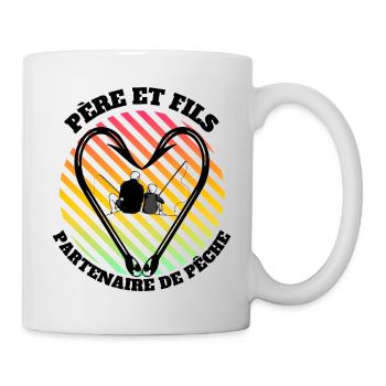 Père et fils, Partenaire de pêche. Passion pêche. - Mug blanc - blanc - Droite