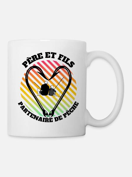 Père et fils, Partenaire de pêche. Passion pêche. - Mug blanc - blanc