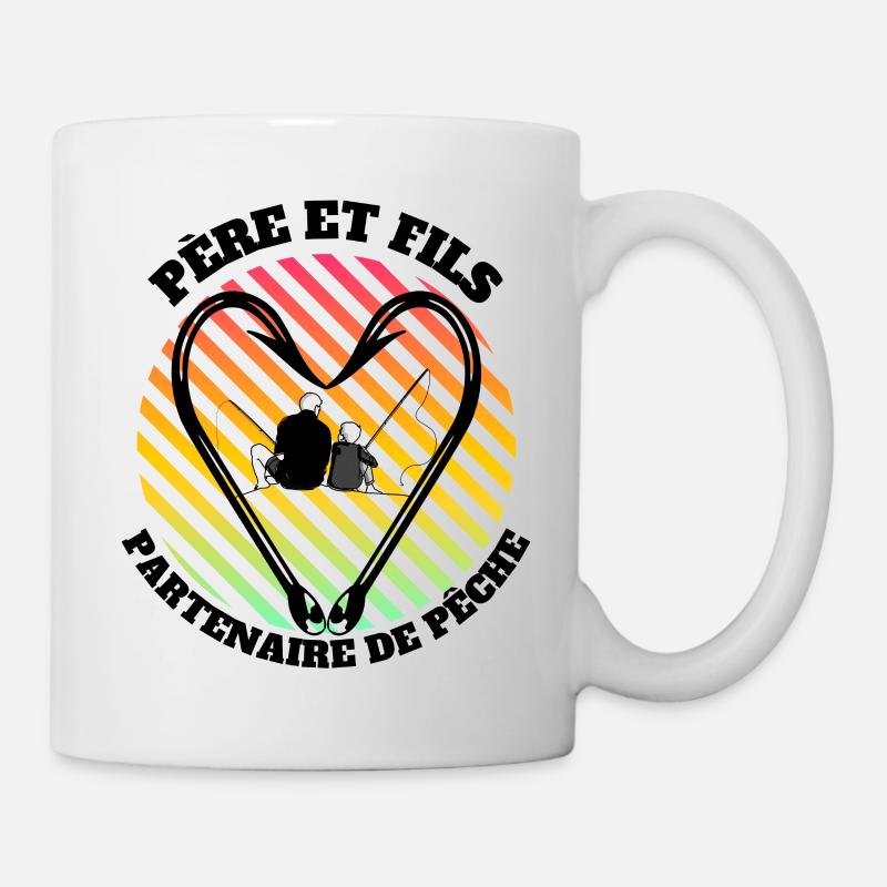 Père et fils, Partenaire de pêche. Passion pêche. - Mug blanc - blanc