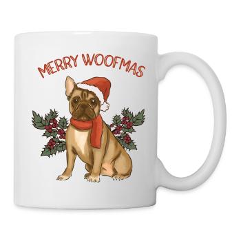 Joyeux Woofmas - Joyeux Noël Boston Terrier - Mug blanc - blanc - Droite