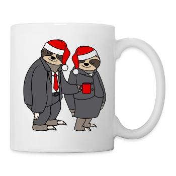 Paire de paresseux Chapeaux de Noël Paires Père Noël - Mug blanc - blanc - Droite