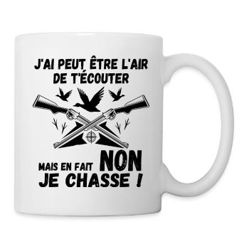 Chasse humour je chasse cadeau chasseur chasseuse - Mug blanc - blanc - Droite