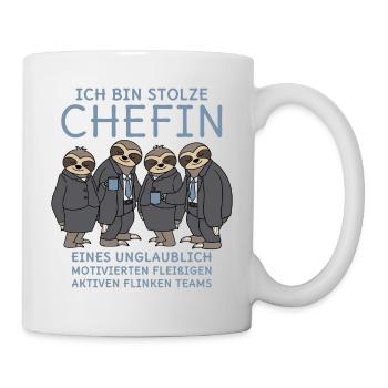 Stolze Chefin unglaublich fleißiges Team Faultiere - Tasse - Weiß - Rechts