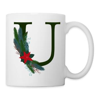U – dekoratives Schriftzeichen – Weihnachten - Tasse - Weiß - Rechts
