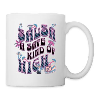 Salsa Hippie Style, Flower Power, Retro Style, - Tasse - Weiß - Rechts