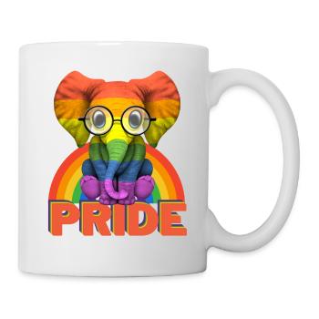 Rainbow Elephant Gay Queers LGBT Gay Pride - Mug - white - Right