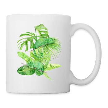 Chameleon, green chameleon lizards - Mug - white - Right
