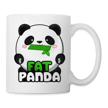 Fat Panda mit Bambus - Pandabär Cute Kawaii ^_^ - Tasse - Weiß - Rechts