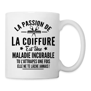 la passion de la coiffure / cadeau humour coiffure - Mug blanc - blanc - Droite