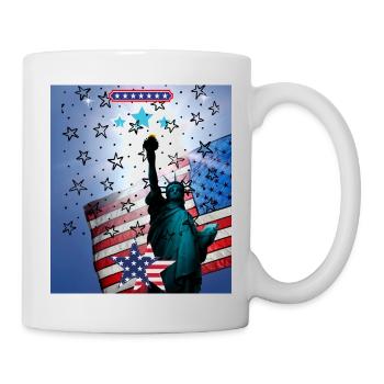 Freiheitsstatue, USA - Tasse - Weiß - Rechts