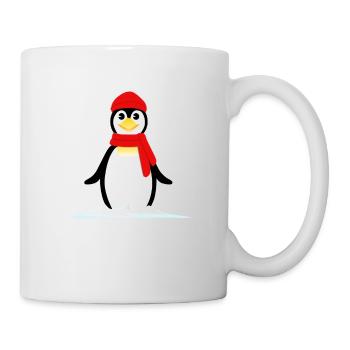 Pinguin Frohe Weihnachten - Tasse - Weiß - Rechts