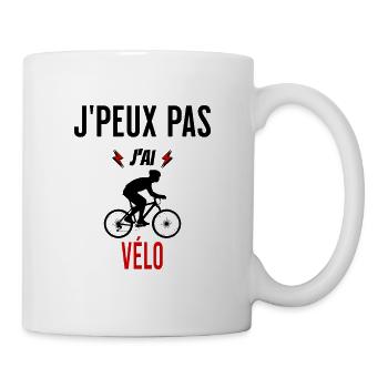 J'peux pas j'ai vélo phrase humoristique - Mug blanc - blanc - Droite
