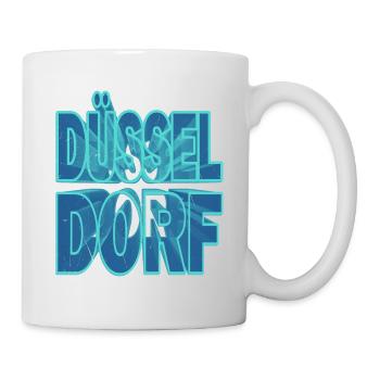 Düsseldorf Deutschland Stadt 3D Schrift Skyline - Tasse - Weiß - Rechts