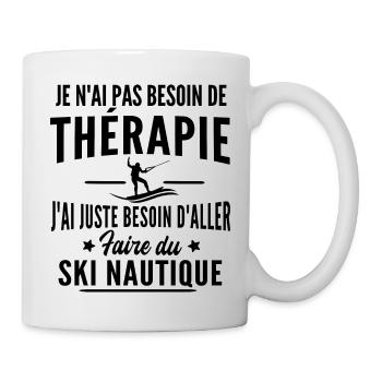 thérapie ski nautique / cadeau humour ski nautique - Mug blanc - blanc - Droite