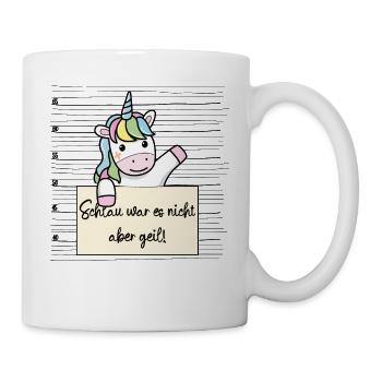 Einhorn lustiger Spruch humor Gefängnisbild - Tasse - Weiß - Rechts