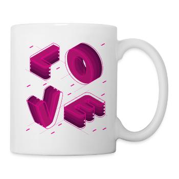 LOVE ROSE - Mug blanc - blanc - Droite