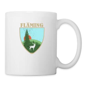 Fläming mit Hirsch - Tasse - Weiß - Rechts