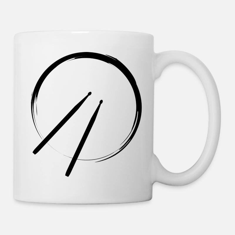 Drums, Trommel, Schlagzeug, Drumsticks - Tasse - Weiß