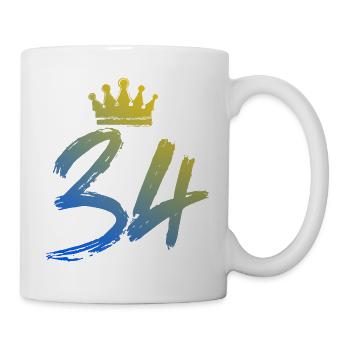 34 Zahl Krone - Tasse - Weiß - Rechts